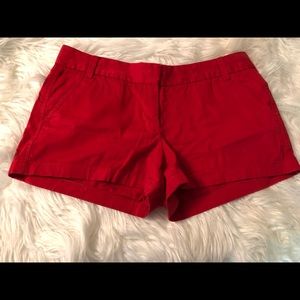 J. Crew red chino shorts